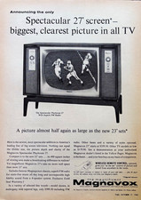 1960 Magnavox 27” Television Original Vintage Print Ad Wall TV Art Decor picture