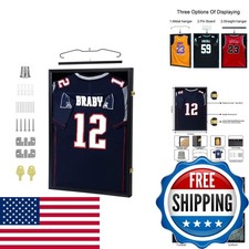 IHEIPYE Jersey Display Frame Case, Large Sport Jersey Shadow Box, Black 1pcs picture