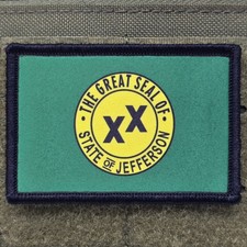 State Of Jefferson Patch Moral Tactical Green USA Flag Hook & Loop 3x2 picture