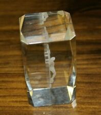 Laser Etched 3 inch Crystal Paperweight Crucifix Religious Christian picture