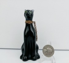 Authentic Limoges France Porcelain Black Cat Trinket Box Hand-Painted Vintage picture