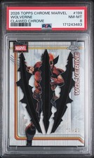 2026 TOPPS CHROME MARVEL COMICS CLAWED CHROME #199 WOLVERINE 13/20 PSA 8 picture