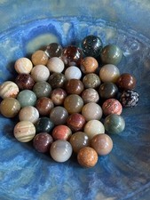 Vintage Natural Gem Stone Marbles Hand Made Lot of 43 Minerals With Shooters picture
