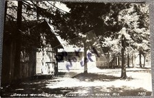 Mercer WI Log Cabins at Whispering Pines Camp Real Photo Postcard Wisconsin picture