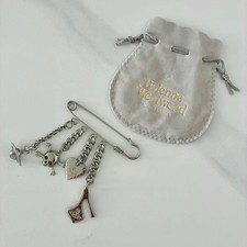 Vivienne Westwood Skull Heart Brooch Metal Vintage in Pouch Used picture