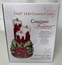 Christmas Is Forever LED Ceramic Candles Christmas Decor New CH1 picture