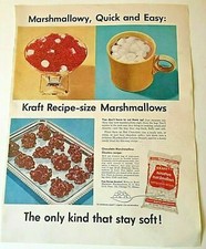 Vintage Ad Print Kraft Miniature Marshmallows, 1958, 10.5 x 13. picture