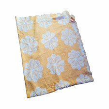 Vintage 60's-70's Orange White Groovy Floral Thin Beadspread Blanket Textile  picture