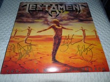 Testament practice what you preach vinyl LP Signed Alex Skolnick Chuck Billy picture