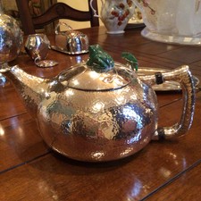 GORGEOUS LARGE SILVERPLATE EMILIA CASTILLO LARGE TEAPOT NEIMAN MARCUS PRISTINE picture