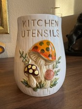 Vintage 1978 Sears Roebuck Merry Mushroom Ceramic Kitchen Utensils  Holder JAPAN picture