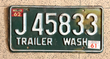 1962/1961 WASHINGTON license plate — ORIGINAL — SUPERB vintage antique auto tag picture