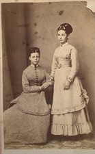 Antique 1860’s CDV PHOTO Two Lovely School Girls Sisters Young Ladies ONEIDA NY picture