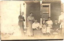 Zimmerman Family Portrait on Porch RPPC Real Photo Postcard c1910s Posted picture