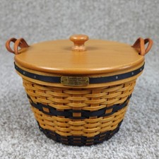 Longaberger JW Collection Miniature 2002 Edition Corn Basket Set with Lid COA picture