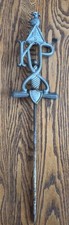 Knights of Pythias Metal Grave Marker Emblem Cemetery Plaque picture
