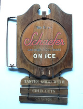 **RARE**  Vintage SCHAEFER Beer~ Store Outdoor Trade Sign~ Wood~ picture