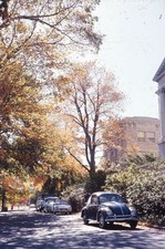 sl47 Slide 1960's VW Beetle Car Street Scene 628a picture