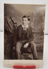 1886 Young Boy (G.H. Powell) Antique Cabinet Card Portrait by J. Owen. picture