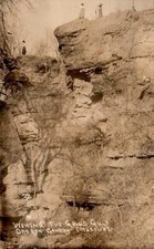 RPPC Grand Gulf Oregon MO Geological Formation Cliffs People Viewing Postcard picture