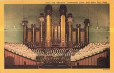 Vtg Postcard Curt Teich Mormon Tabernacle Choir Organ Salt Lake City UT 1951 picture