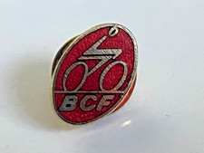 Vintage Original British Cycling Federation BCF Red Enamel Pin Badge picture