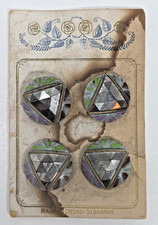 Vintage Glass Sewing Buttons on Original Card Czechoslovakia picture