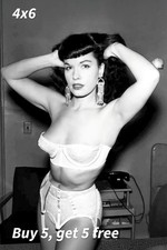BETTIE PAGE 4x6 Photo Stunning Hollywood Beauty 1950s Legend Reprint Art RP picture