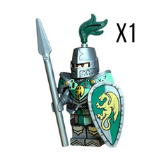 Dragon Knight For LEGO Minifigures X1 Green Castle Soldier Medieval Accessories picture