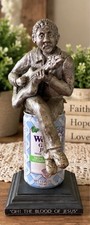 Vintage Figurine Oh The Blood Of Jesus Guitarist Welchs Grape Juice Can Folk Art picture