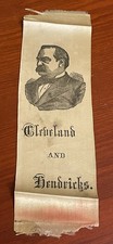 1884 Grover Cleveland Presidential Campaign Ribbon, Cleveland & Hendricks picture