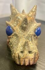 Crystal Dragon, Leopard Skin with Lapis Lazuli Eyes, 3.9” Exquisite Carving picture