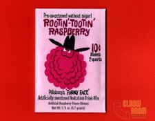 Funny Face 1965 Rootin'-Tootin' Raspberry drink mix pack ART 2x3
