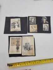 “1919 Antique Photo Album College Girls Women Flapper Era Snapshots Car Bridge picture