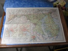 ANTIQUE MARYLAND, DELAWARE AND DISTRICT OF COLUMBIA MAP 1925 National Geographic picture