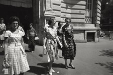 Group of women coming out of a hotel during Rome Olympics Rome 1960 Old Photo picture