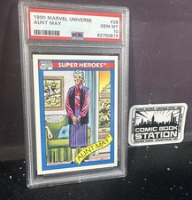 Aunt May #28 1990 Marvel Universe PSA 10 Gem MT Spider-Man Trading Card GK picture