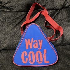 Vintage Retro 80s 90s Insulated Lunch Bag Way Cool Triangle Shaped Red and Blue picture