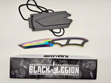Black Legion BV359 Knife With Sheath Rainbow Finish NIB picture