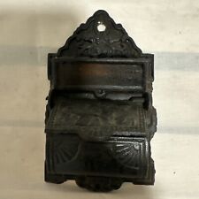 Antique Cast Iron Match Holder 2 Tier Wall Mount Country Kitchen Farmhouse Decor picture