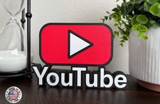 YouTube Play Button Sign Streamer Gaming Room Creator Decor picture