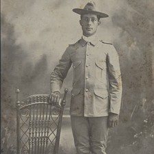 Antique Mounted Photograph of Young African American WWI-Era Soldier picture