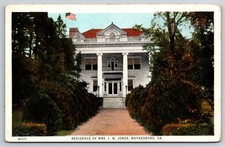 Residence of Mrs. I.W. Jones Waynesboro Georgia GA c1920 Postcard picture