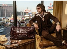 Vintage  Bally's Casino Resort Las Vegas patchwork leather duffel bag In Bur picture
