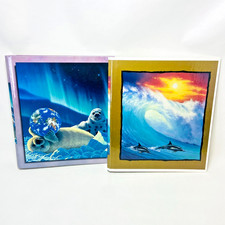 2 VTG 1990s Stuart Hall Schimmel 3 Ring Binder Organizer Seals Dolphin Retro NOS picture