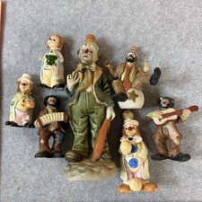 Vintage Emmett Kelly Jr Enesco Clown Figurine Lot Of 8 Ceramic Collectibles FLAW picture