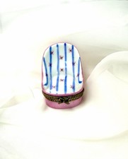 Chamart Limoges France Peint Main Hand Painted Chair Hinged Trinket Box picture