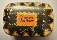 Vtg Freeman’s Face Powder metal tin Salesman Sample 1”x1/2” Freeman Free Man picture