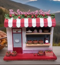 Dabney Lee Strawberry Stand Figurine Red Pink Decorative Display Sweet picture