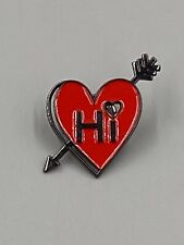 Red Heart With Cupids Arrow “Hi” Valentines Day Lapel Hat Pin picture